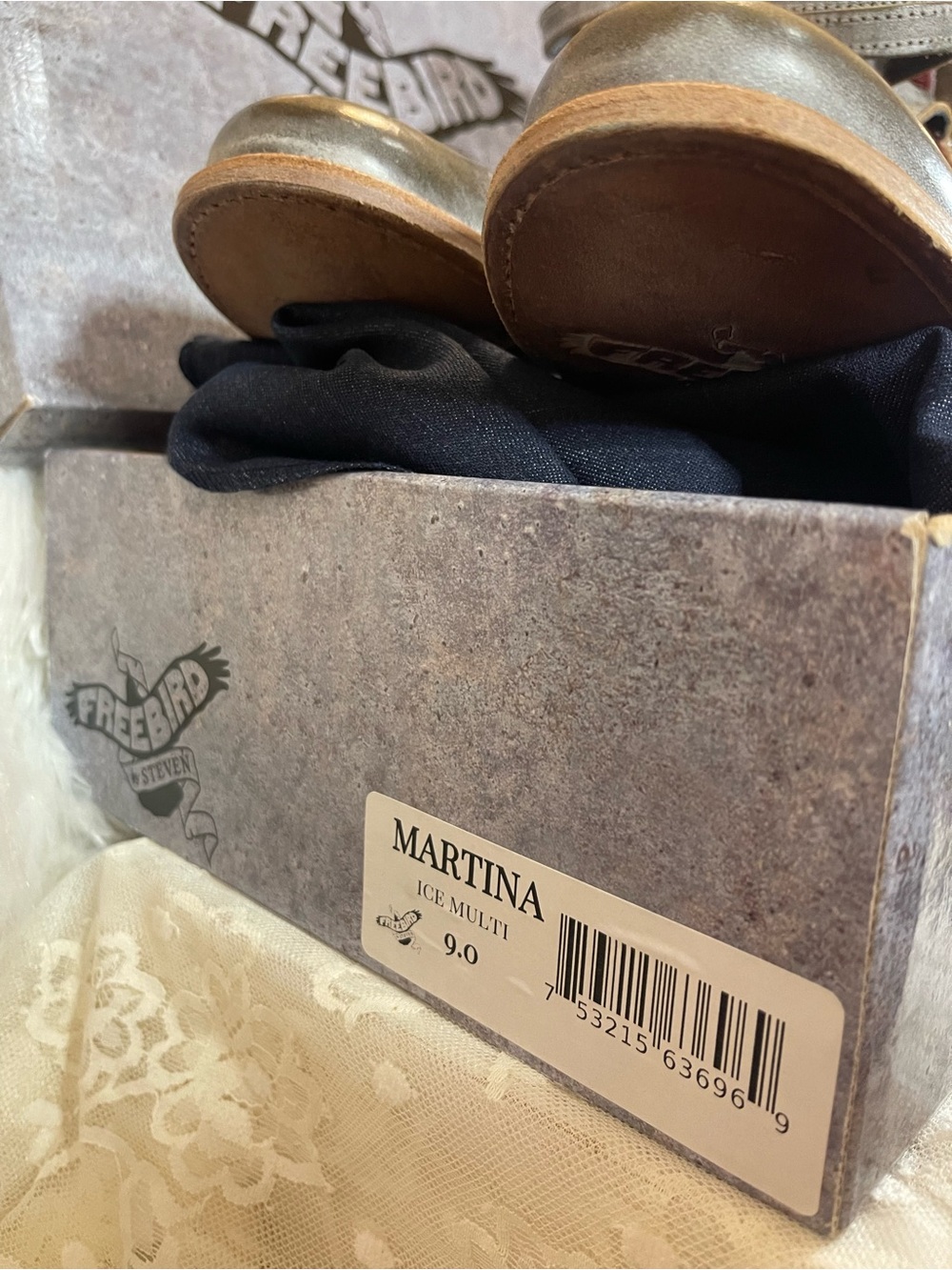 Freebird by Steven LIKE NEW Martina Strappy MaryJane Pumps in Ice Multi MSRP$245 - Picture 9 of 9